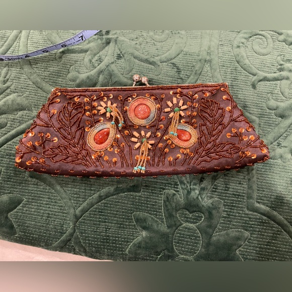 Y2K brown beaded purse - Picture 2 of 8